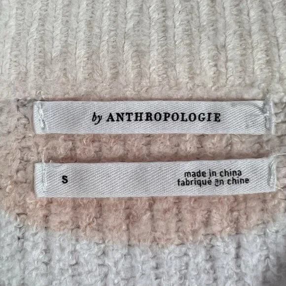 Anthropologie Women’s Knit Sweater Small Size Pink Pullover Soft Long Sleeves - Picture 4 of 10